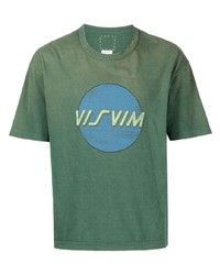 T-shirt girocollo stampata verde di VISVIM