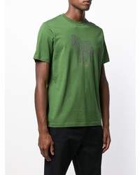 T-shirt girocollo stampata verde di Ps By Paul Smith