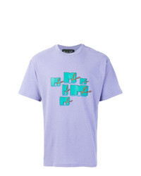 T-shirt girocollo stampata viola chiaro