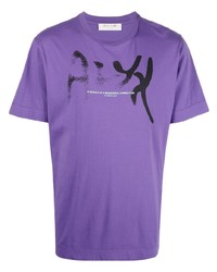 T-shirt girocollo stampata viola chiaro di 1017 Alyx 9Sm