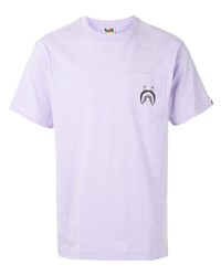 T-shirt girocollo stampata viola chiaro di A Bathing Ape