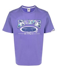 T-shirt girocollo stampata viola chiaro di AAPE BY A BATHING APE