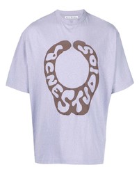 T-shirt girocollo stampata viola chiaro di Acne Studios