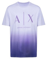 T-shirt girocollo stampata viola chiaro di Armani Exchange