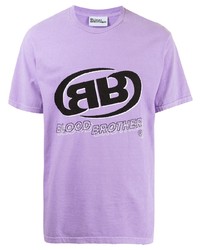 T-shirt girocollo stampata viola chiaro di Blood Brother