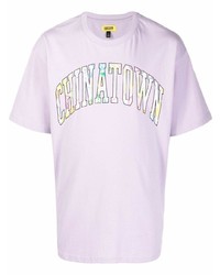 T-shirt girocollo stampata viola chiaro di Chinatown Market
