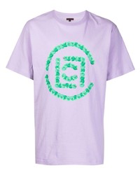 T-shirt girocollo stampata viola chiaro di Clot