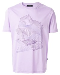 T-shirt girocollo stampata viola chiaro di D'urban