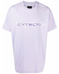 T-shirt girocollo stampata viola chiaro di Givenchy