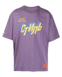 T-shirt girocollo stampata viola chiaro di Heron Preston