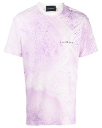 T-shirt girocollo stampata viola chiaro di John Richmond