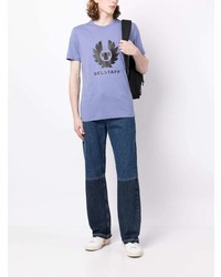 T-shirt girocollo stampata viola chiaro di Belstaff