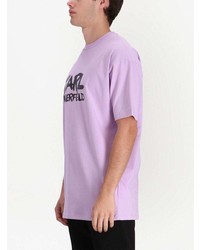 T-shirt girocollo stampata viola chiaro di Karl Lagerfeld
