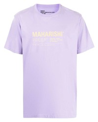 T-shirt girocollo stampata viola chiaro di Maharishi