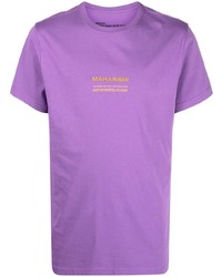 T-shirt girocollo stampata viola chiaro di Maharishi