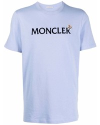 T-shirt girocollo stampata viola chiaro di Moncler