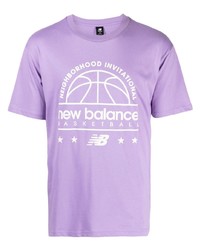 T-shirt girocollo stampata viola chiaro di New Balance