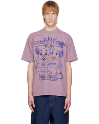 T-shirt girocollo stampata viola chiaro di Online Ceramics