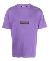 T-shirt girocollo stampata viola chiaro di Palm Angels