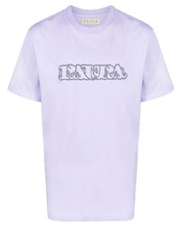 T-shirt girocollo stampata viola chiaro di Paura