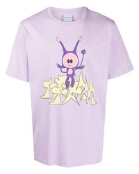 T-shirt girocollo stampata viola chiaro di Perks And Mini