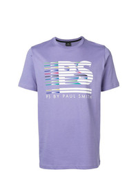 T-shirt girocollo stampata viola chiaro di Ps By Paul Smith
