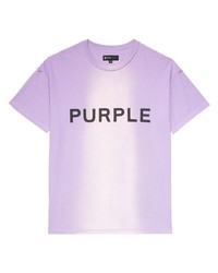 T-shirt girocollo stampata viola chiaro di purple brand