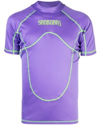 T-shirt girocollo stampata viola chiaro di Sankuanz