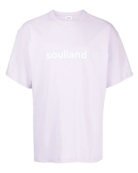 T-shirt girocollo stampata viola chiaro di Soulland