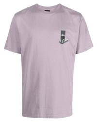 T-shirt girocollo stampata viola chiaro di Stussy
