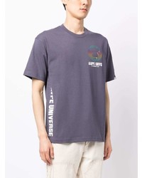 T-shirt girocollo stampata viola melanzana di AAPE BY A BATHING APE