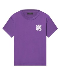 T-shirt girocollo stampata viola melanzana di Amiri