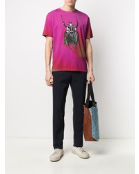 T-shirt girocollo stampata viola melanzana di Paul Smith