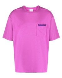 T-shirt girocollo stampata viola melanzana di BLUEMARBLE