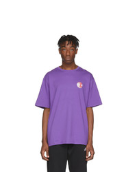 T-shirt girocollo stampata viola melanzana di Clot