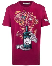 T-shirt girocollo stampata viola melanzana di Etro