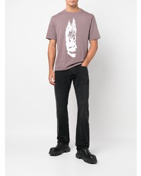 T-shirt girocollo stampata viola melanzana di Heron Preston