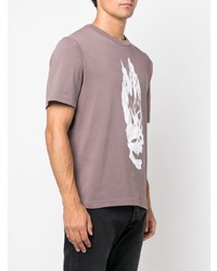 T-shirt girocollo stampata viola melanzana di Heron Preston