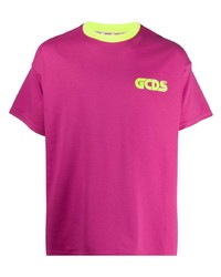 T-shirt girocollo stampata viola melanzana di Gcds
