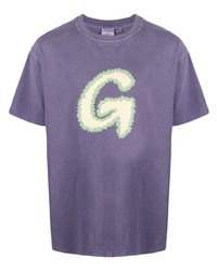 T-shirt girocollo stampata viola melanzana di Gramicci