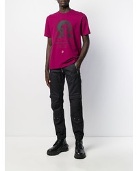 T-shirt girocollo stampata viola melanzana di Undercover
