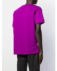 T-shirt girocollo stampata viola melanzana di Fila