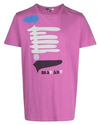 T-shirt girocollo stampata viola melanzana di Isabel Marant