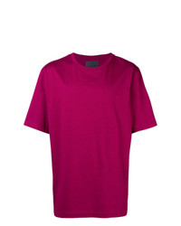 T-shirt girocollo stampata viola melanzana di Juun.J