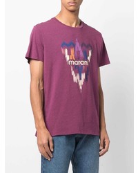 T-shirt girocollo stampata viola melanzana di Isabel Marant
