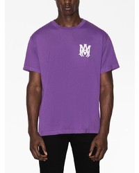 T-shirt girocollo stampata viola melanzana di Amiri
