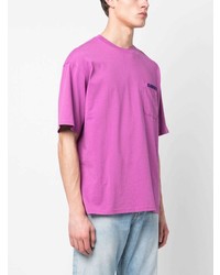 T-shirt girocollo stampata viola melanzana di BLUEMARBLE