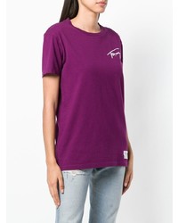 T-shirt girocollo stampata viola melanzana di Tommy Jeans
