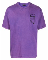 T-shirt girocollo stampata viola melanzana di Mauna Kea