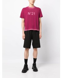 T-shirt girocollo stampata viola melanzana di N°21